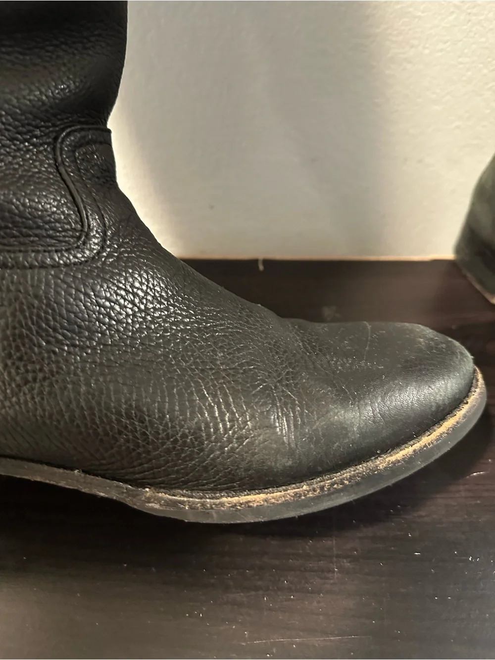 Tory Burch Black Leather Knee-High Logo Riding Boots